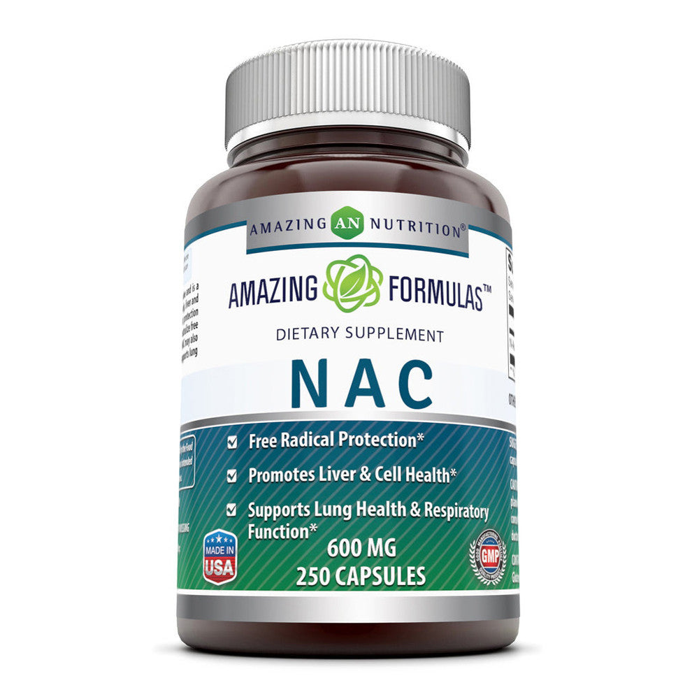 Amazing Nutrition Amazing Formulas NAC N Acetyl Cysteine 600Mg Capsules, 250 Ea